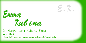 emma kubina business card